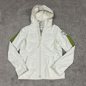 Abercrombie & Fitch Jacket Mens Large Cream Green Grey Peak Vintage Y2K Coat